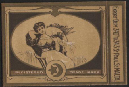 pretty cigarette packet shows lady with fan on one side, and Columbus' head on the other side. MINT
