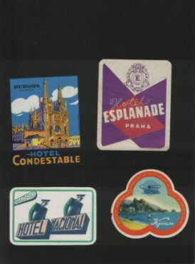 Selection of hotel luggage labels 